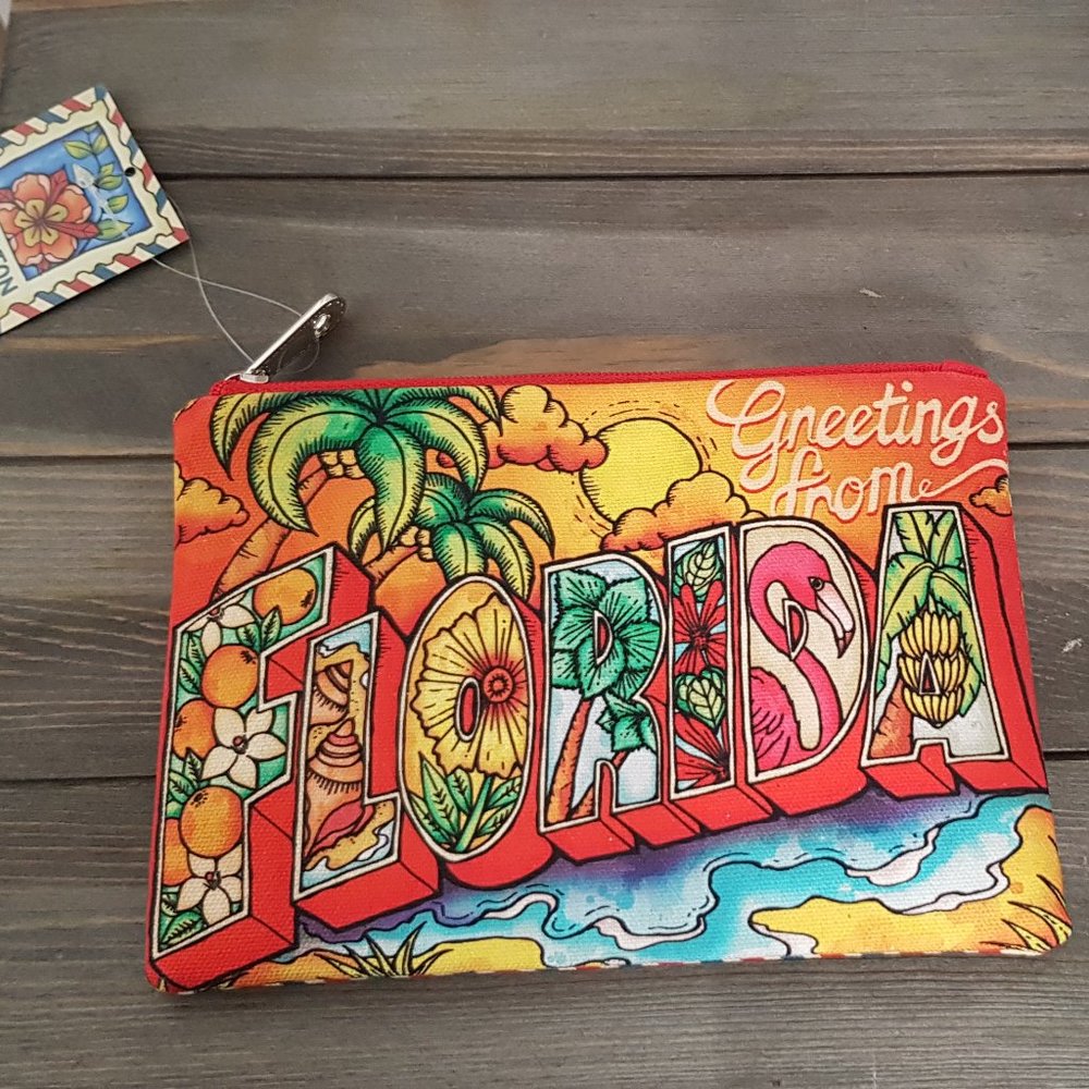 Brighton New Greetings from Florida Small Canvas Travel Pouch